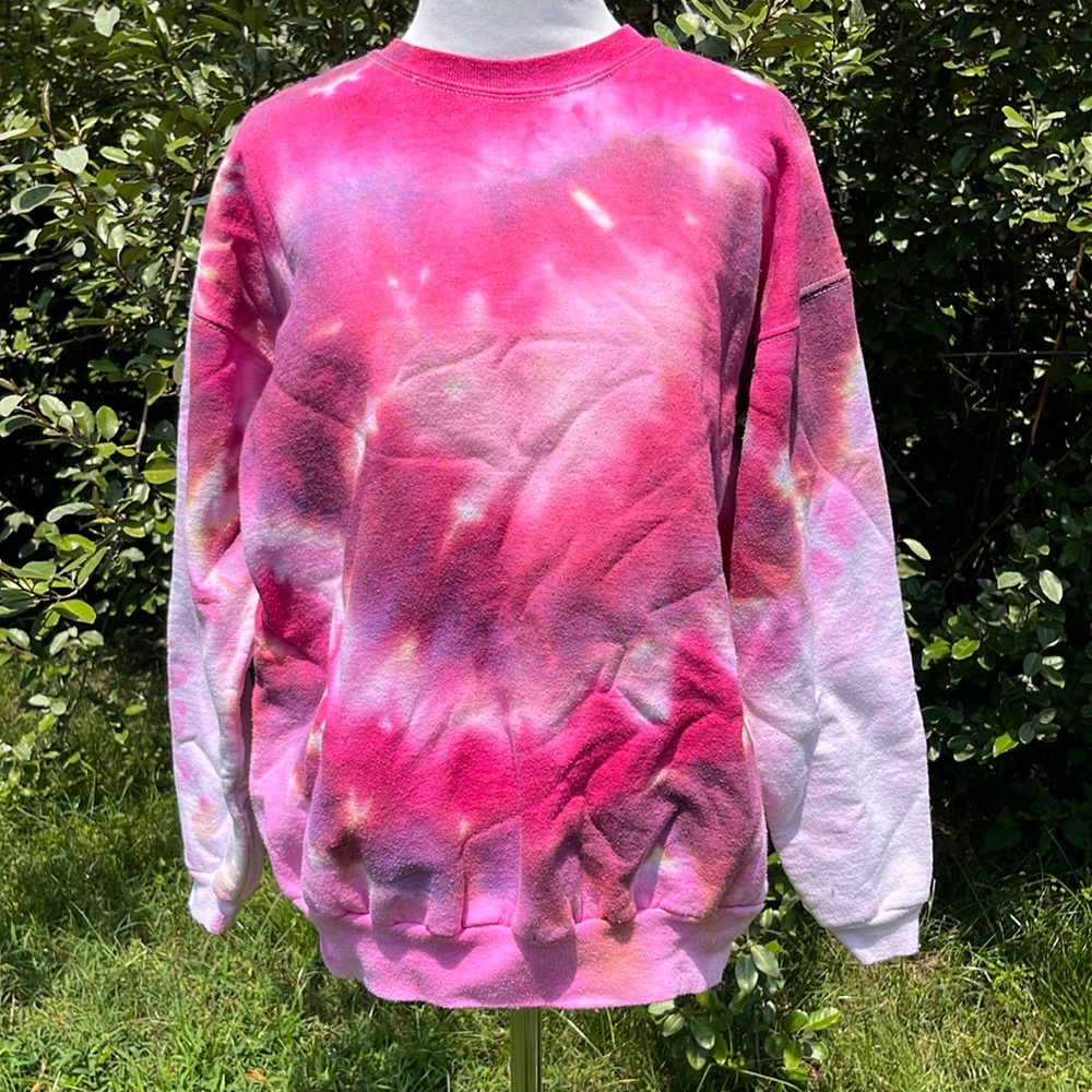 Pink Artistan Original Tie Dye Sweatshirt Fits Like Small Heart Inspired Design